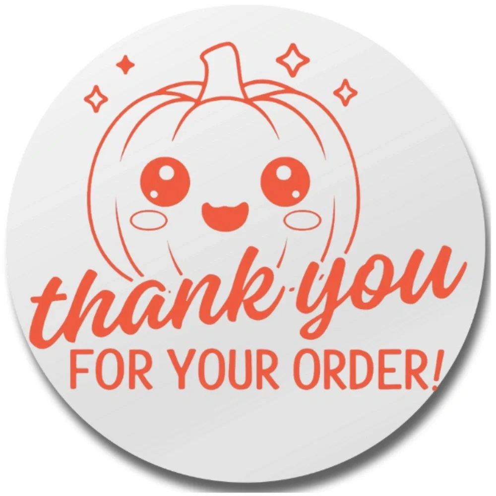 🎃 Thank You for your order Pumpkin Stickers | 100pcs 2” Round Halloween Labels